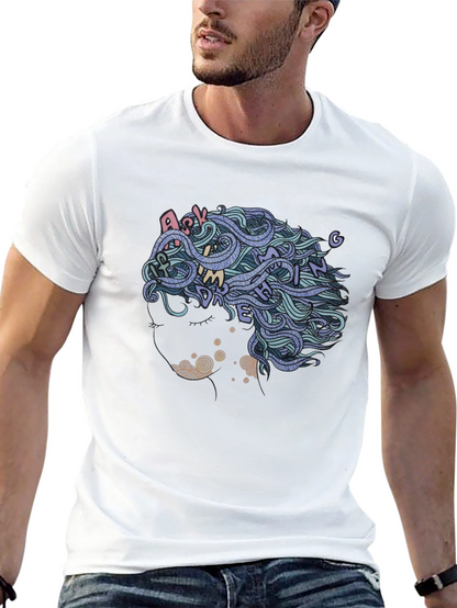 Abstract Hair Tee - Ask Me Anything