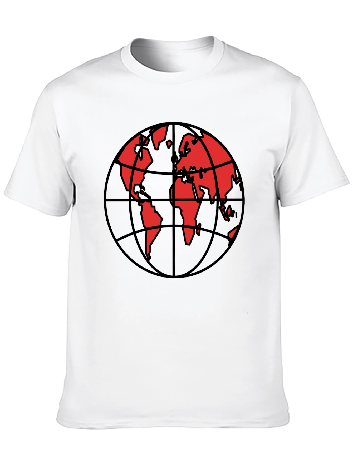 Red Globe Graphic Black T-Shirt