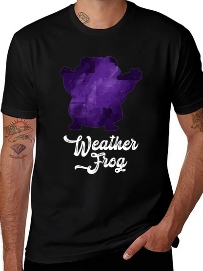 Weather Frog Graphic Tee - Black Cotton T-Shirt