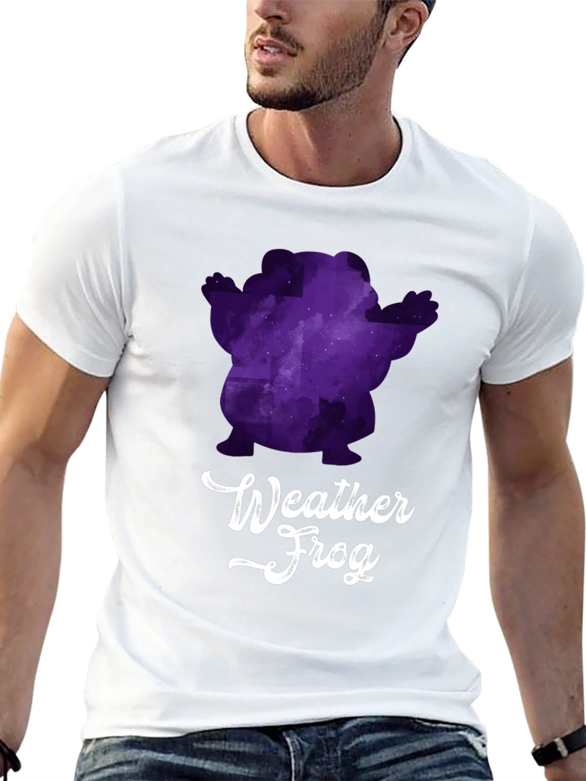 Weather Frog Graphic Tee - Black Cotton T-Shirt