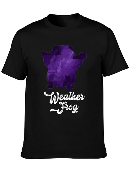 Weather Frog Graphic Tee - Black Cotton T-Shirt