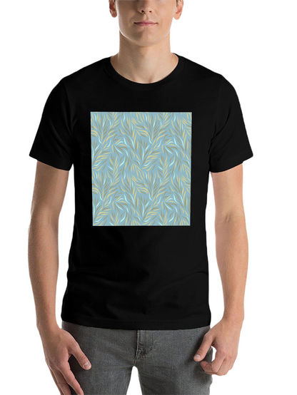Stylish Leaves Pattern Graphic Tee - Casual Comfort