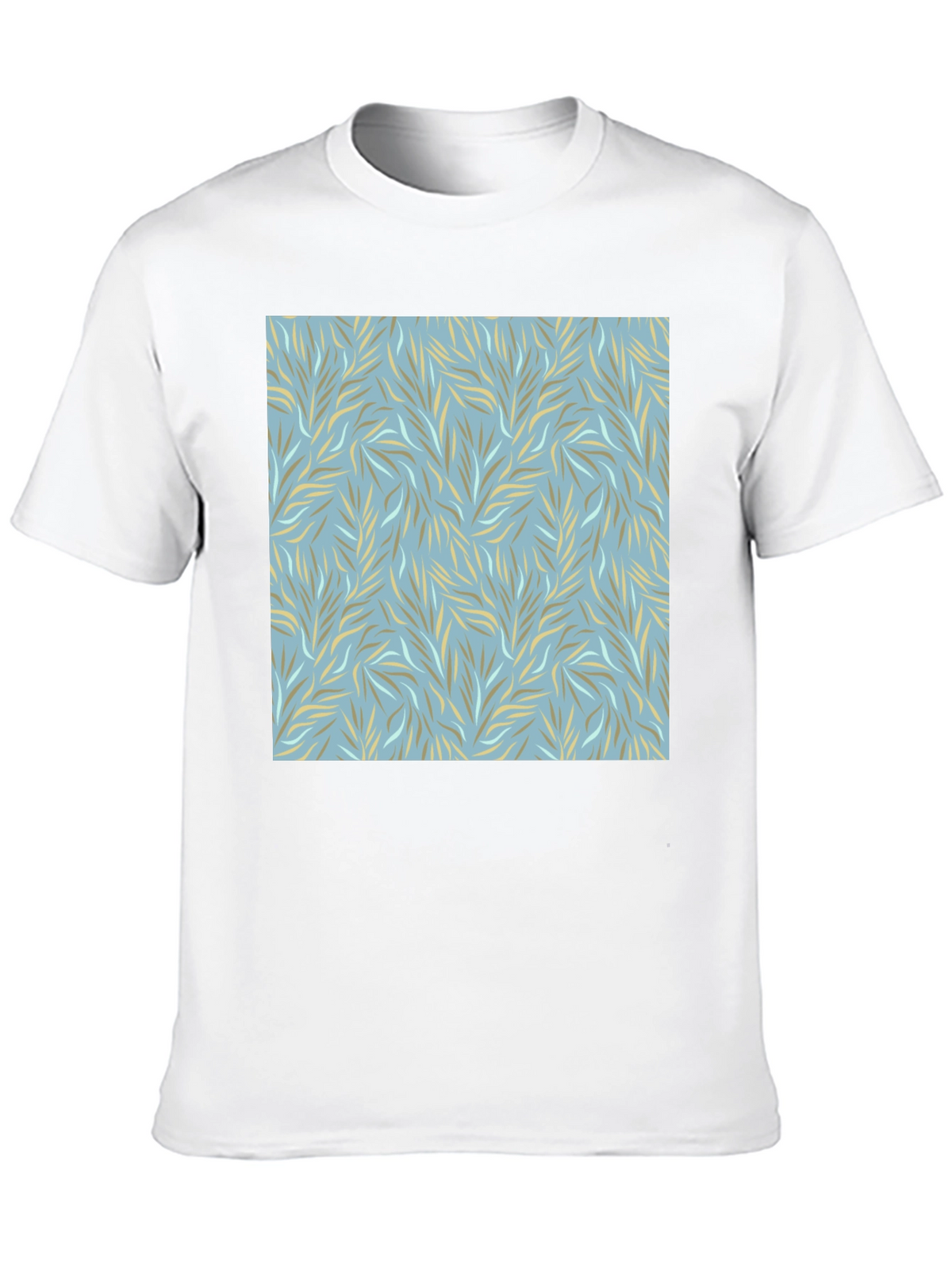 Stylish Leaves Pattern Graphic Tee - Casual Comfort