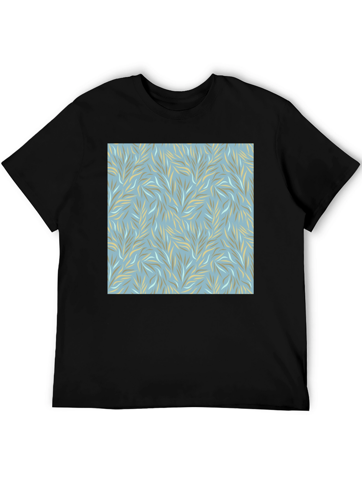 Stylish Leaves Pattern Graphic Tee - Casual Comfort