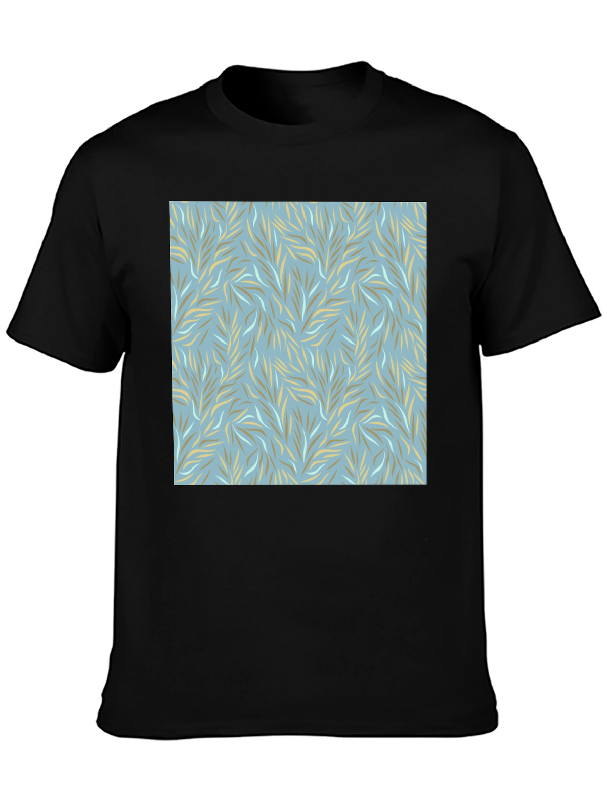 Stylish Leaves Pattern Graphic Tee - Casual Comfort