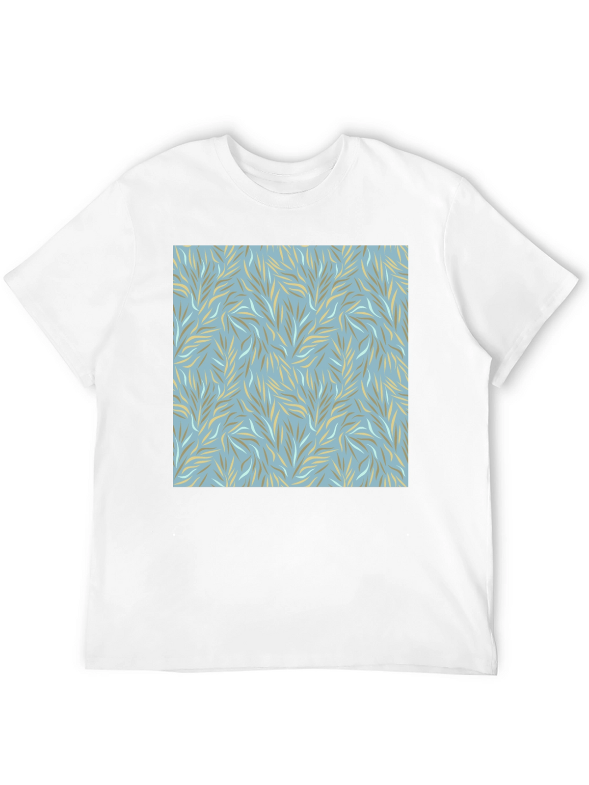 Stylish Leaves Pattern Graphic Tee - Casual Comfort