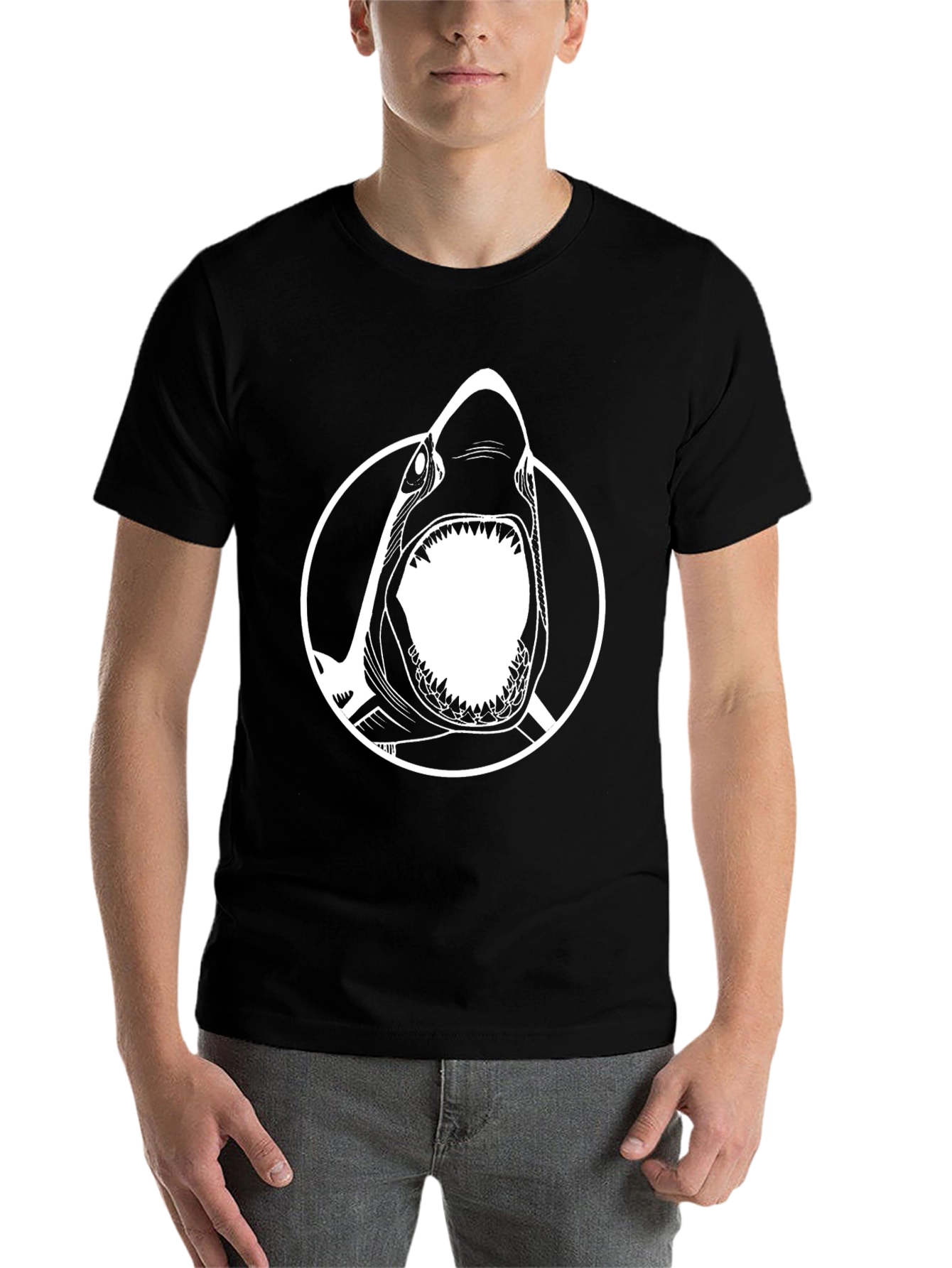 Shark Graphic Tee - Mens Black T-Shirt