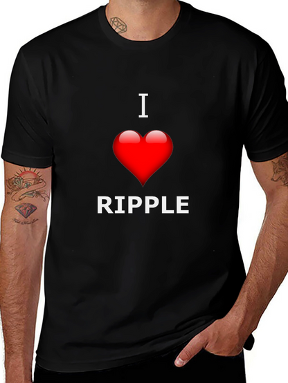 I Love Ripple Graphic T-Shirt - Black Crew Neck