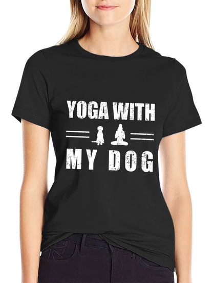 Yoga With My Dog Black T-Shirt