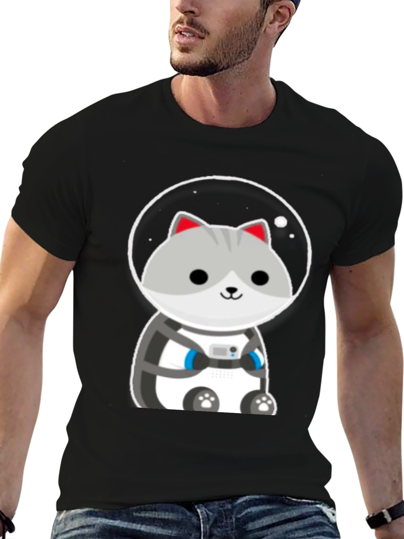 Astronaut Cat Graphic T-Shirt