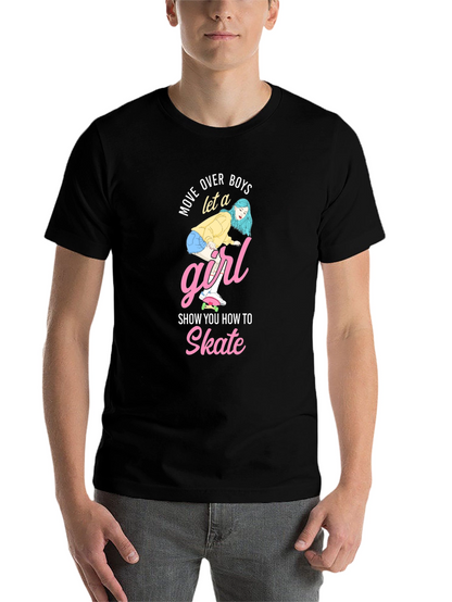 Skateboarding Girl Graphic Tee - Move Over Boys!