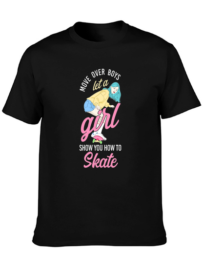 Skateboarding Girl Graphic Tee - Move Over Boys!