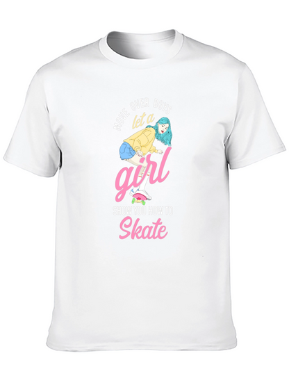 Skateboarding Girl Graphic Tee - Move Over Boys!