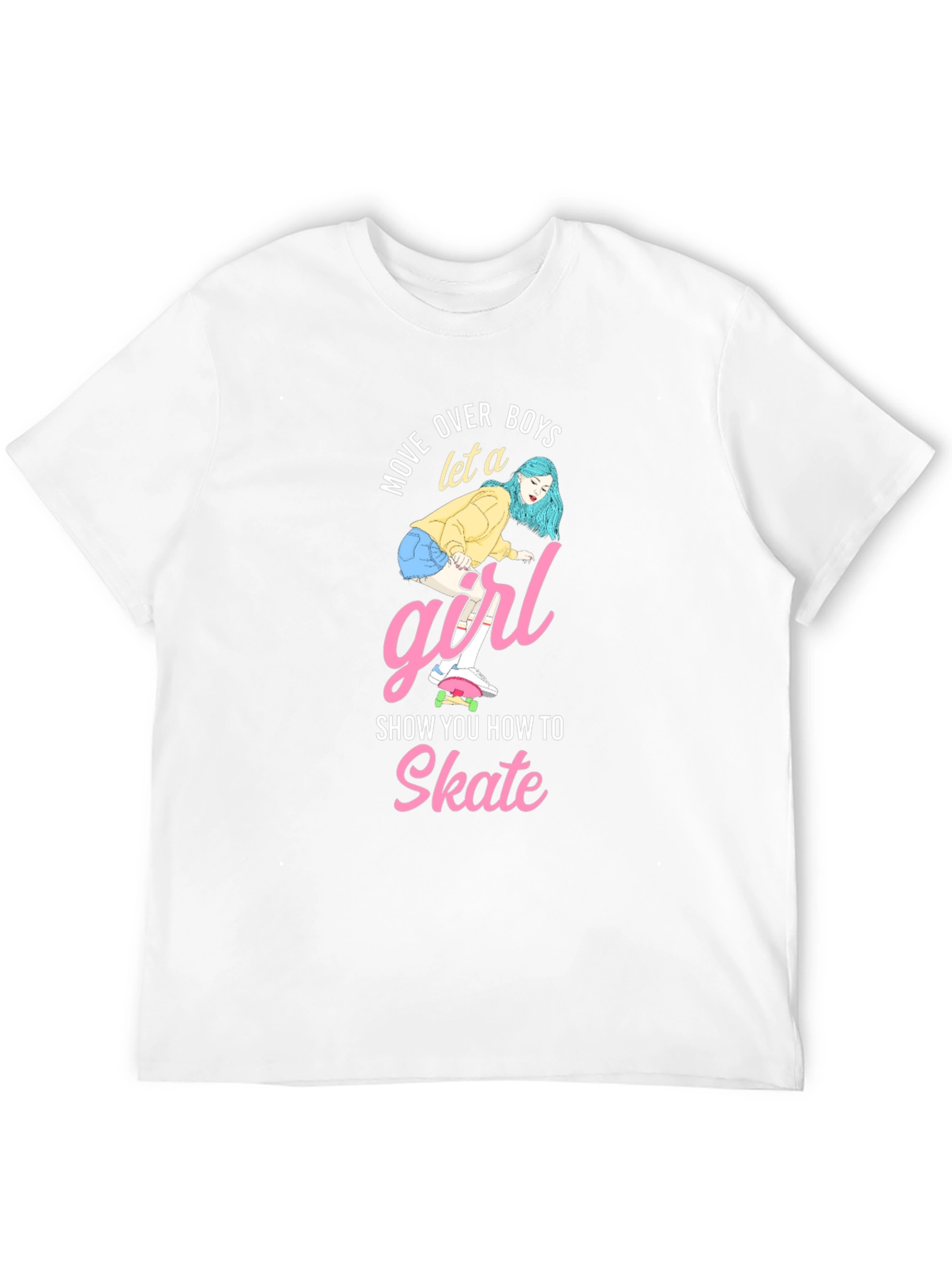Skateboarding Girl Graphic Tee - Move Over Boys!