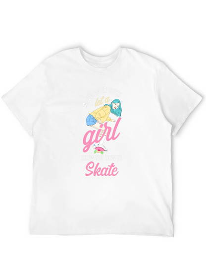 Skateboarding Girl Graphic Tee - Move Over Boys!