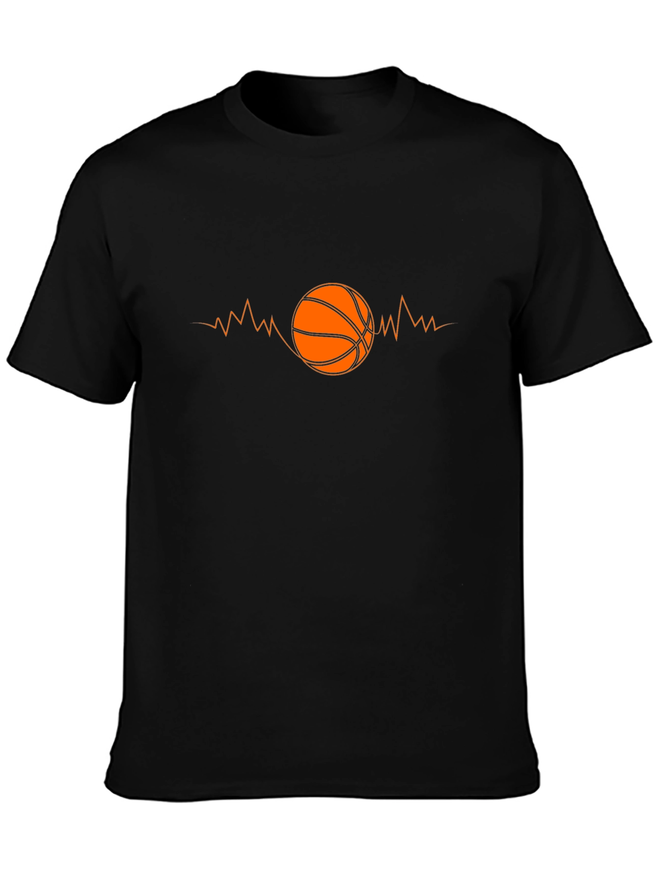 Basketball Heartbeat Black Graphic Tee