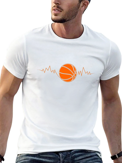 Basketball Heartbeat Black Graphic Tee