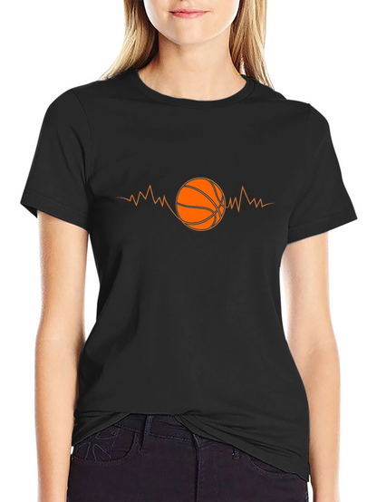 Basketball Heartbeat Black Graphic Tee
