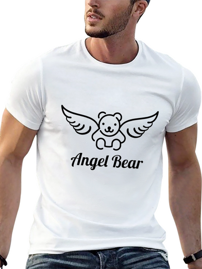 Angel Bear Graphic Tee - Stylish Black T-Shirt