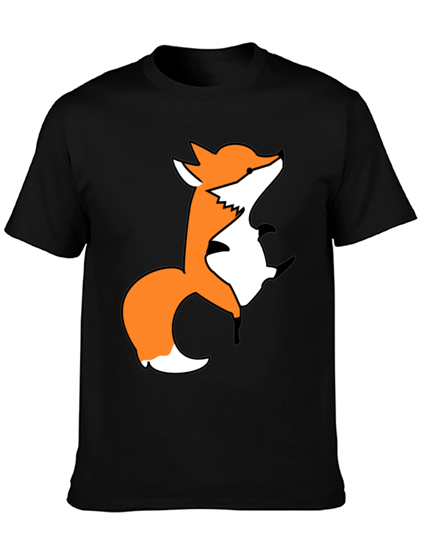 Fox Graphic Print Black T-Shirt
