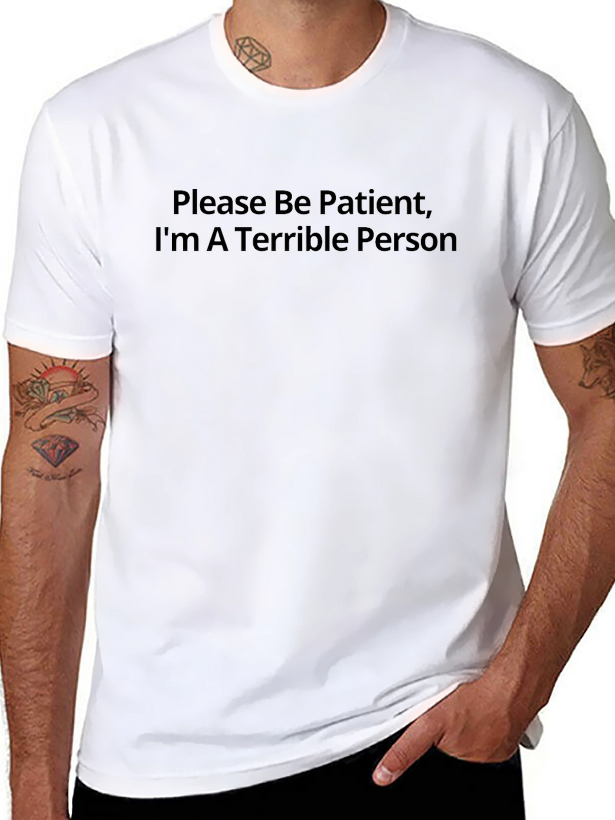 Terrible Person Graphic Tee - Black Crew Neck T-Shirt
