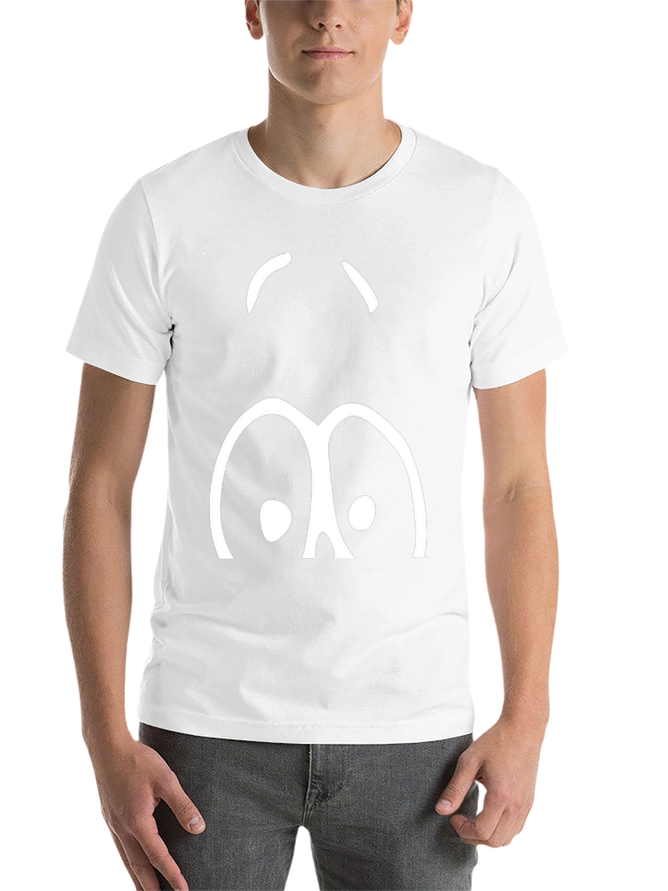 Funny Cartoon Face Black T-Shirt