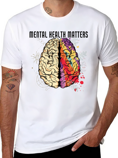 Mental Health Matters Brain Graphic T-Shirt
