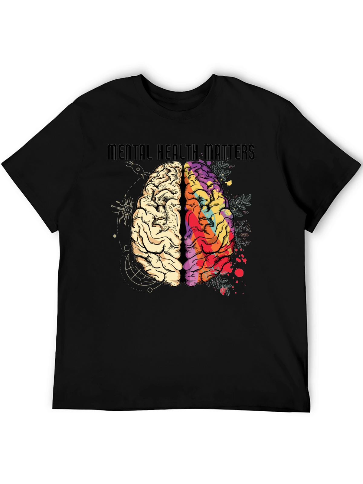 Mental Health Matters Brain Graphic T-Shirt