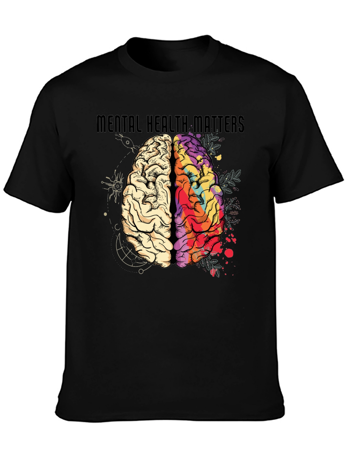 Mental Health Matters Brain Graphic T-Shirt