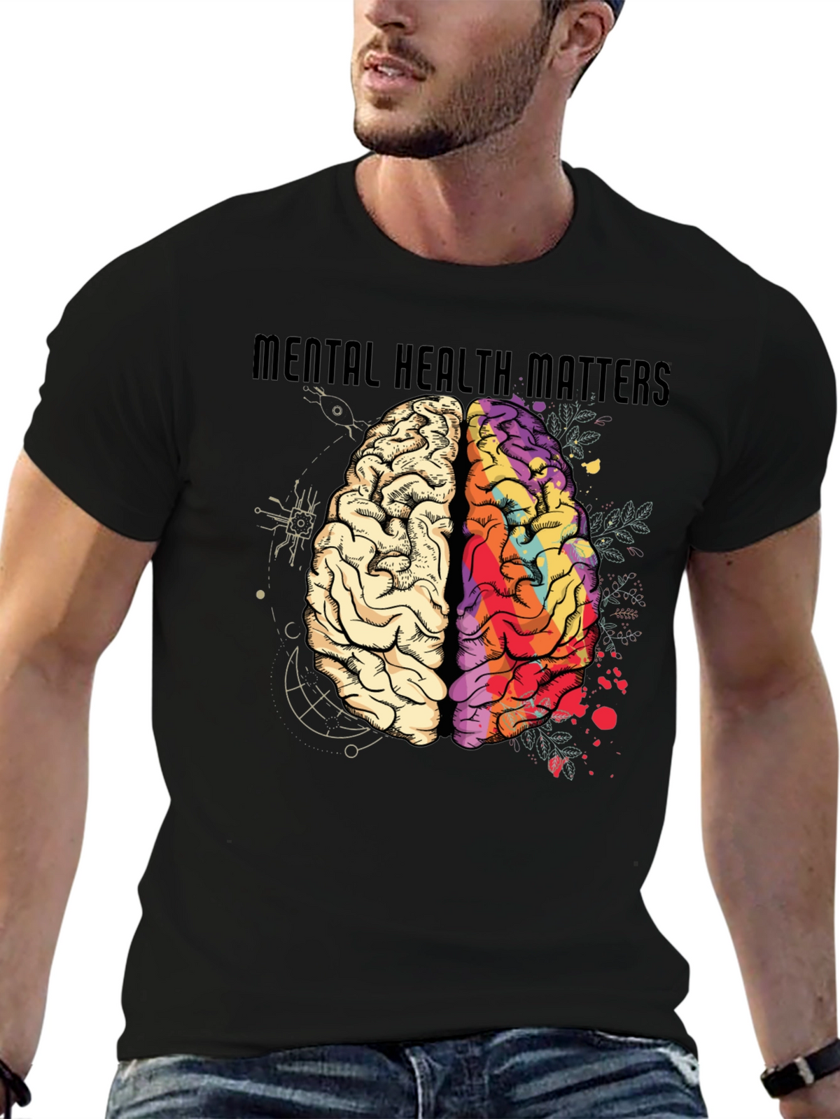 Mental Health Matters Brain Graphic T-Shirt