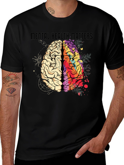 Mental Health Matters Brain Graphic T-Shirt