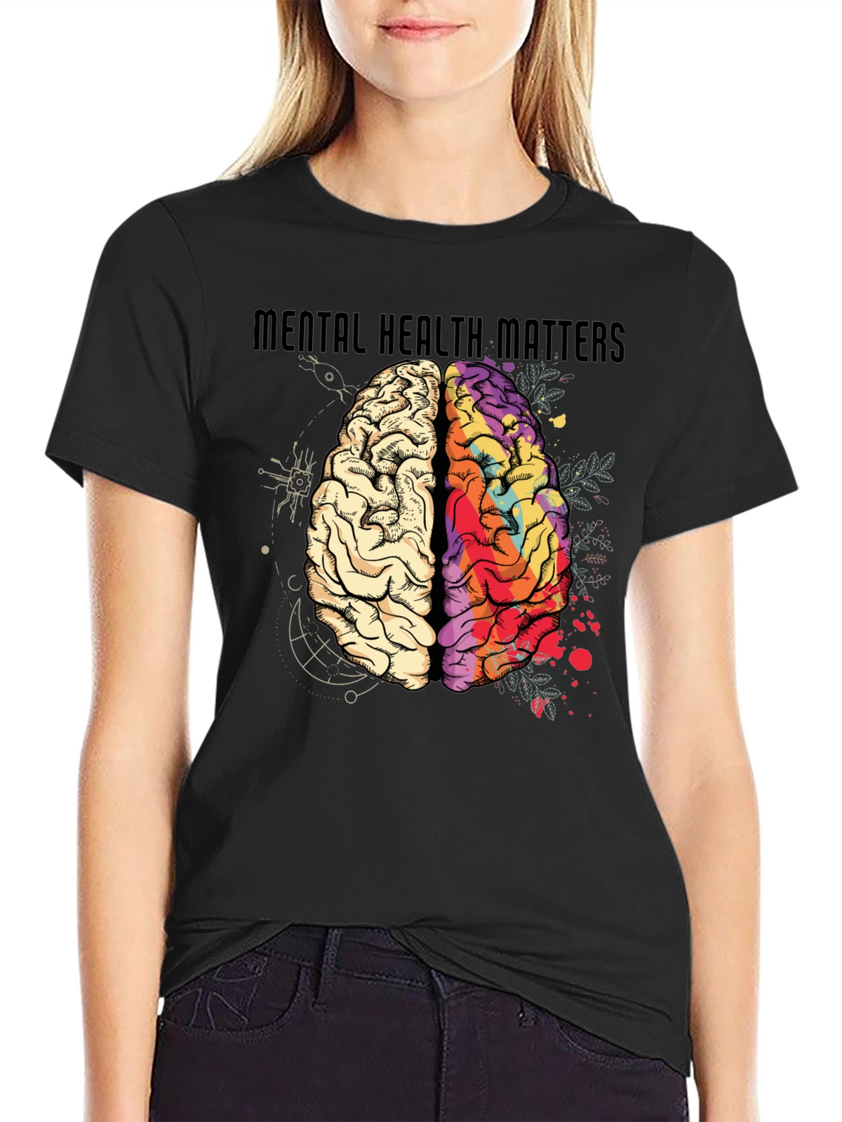 Mental Health Matters Brain Graphic T-Shirt