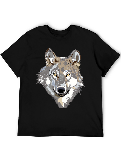 Wolf Graphic Print Black T-Shirt