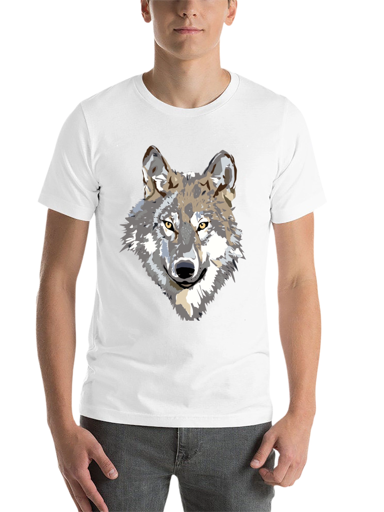 Wolf Graphic Print Black T-Shirt