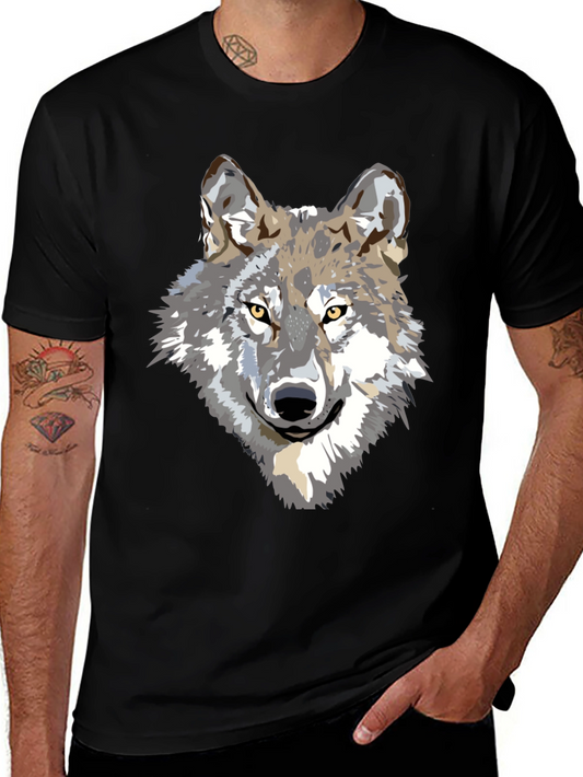 Wolf Graphic Print Black T-Shirt