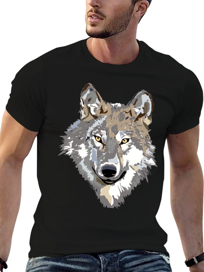 Wolf Graphic Print Black T-Shirt