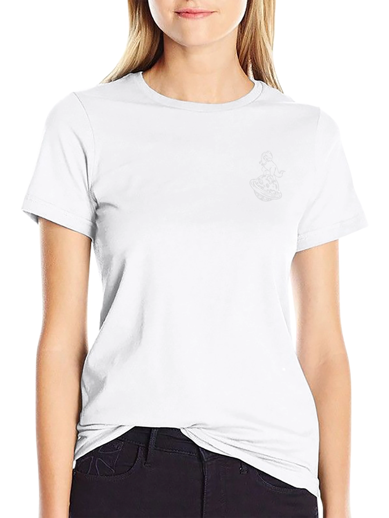 Mens Black Graphic Tee - Space Planet Design