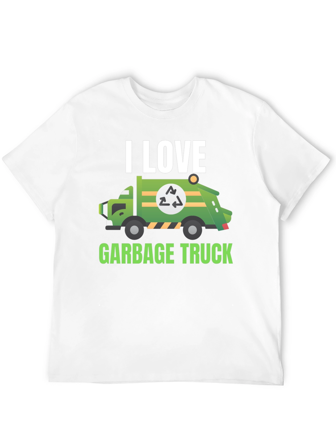 I Love Garbage Truck T-Shirt - Black Cotton Tee