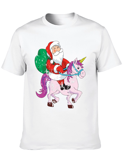 Santa Riding Unicorn T-Shirt