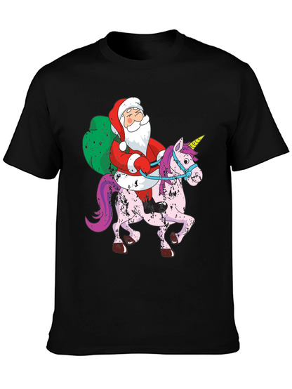 Santa Riding Unicorn T-Shirt