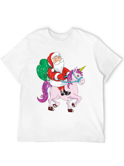 Santa Riding Unicorn T-Shirt