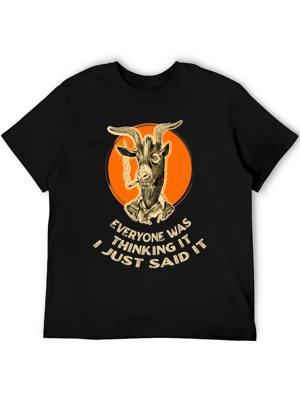Smoking Goat Graphic Tee - Bold Statement Shirt