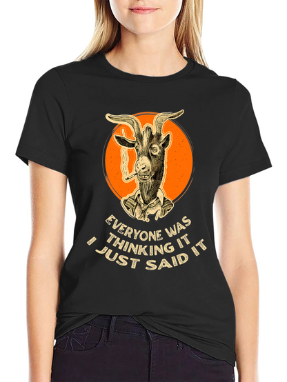 Smoking Goat Graphic Tee - Bold Statement Shirt