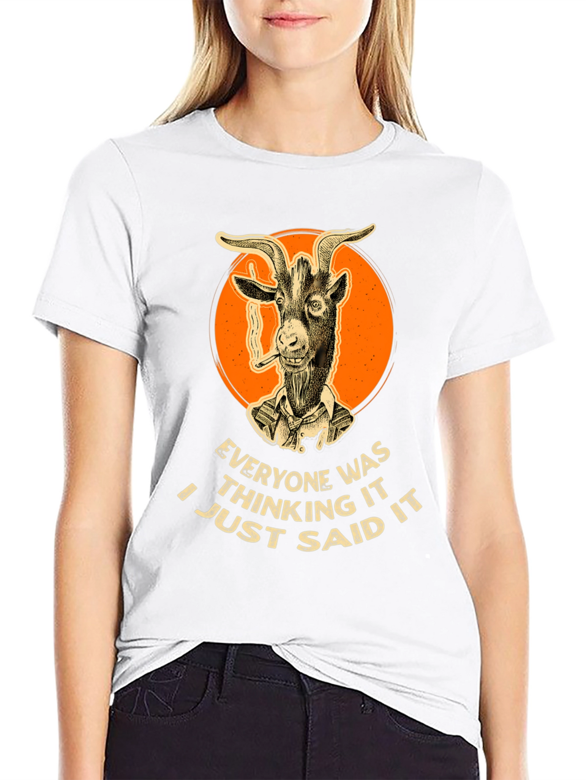 Smoking Goat Graphic Tee - Bold Statement Shirt