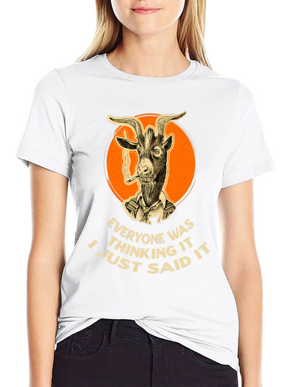Smoking Goat Graphic Tee - Bold Statement Shirt