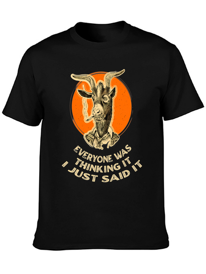 Smoking Goat Graphic Tee - Bold Statement Shirt