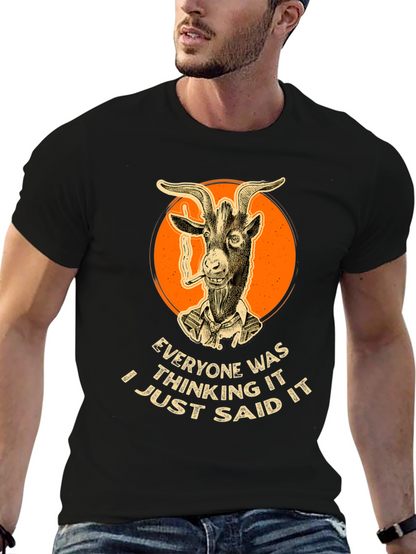 Smoking Goat Graphic Tee - Bold Statement Shirt