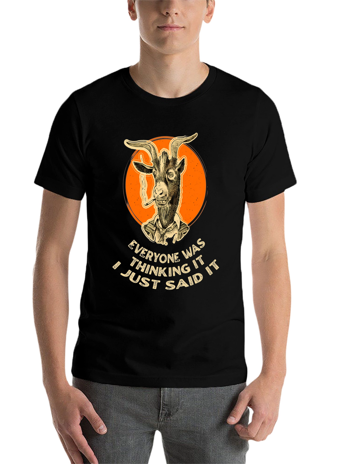 Smoking Goat Graphic Tee - Bold Statement Shirt