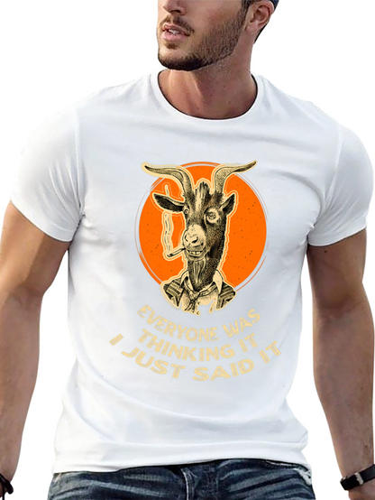 Smoking Goat Graphic Tee - Bold Statement Shirt