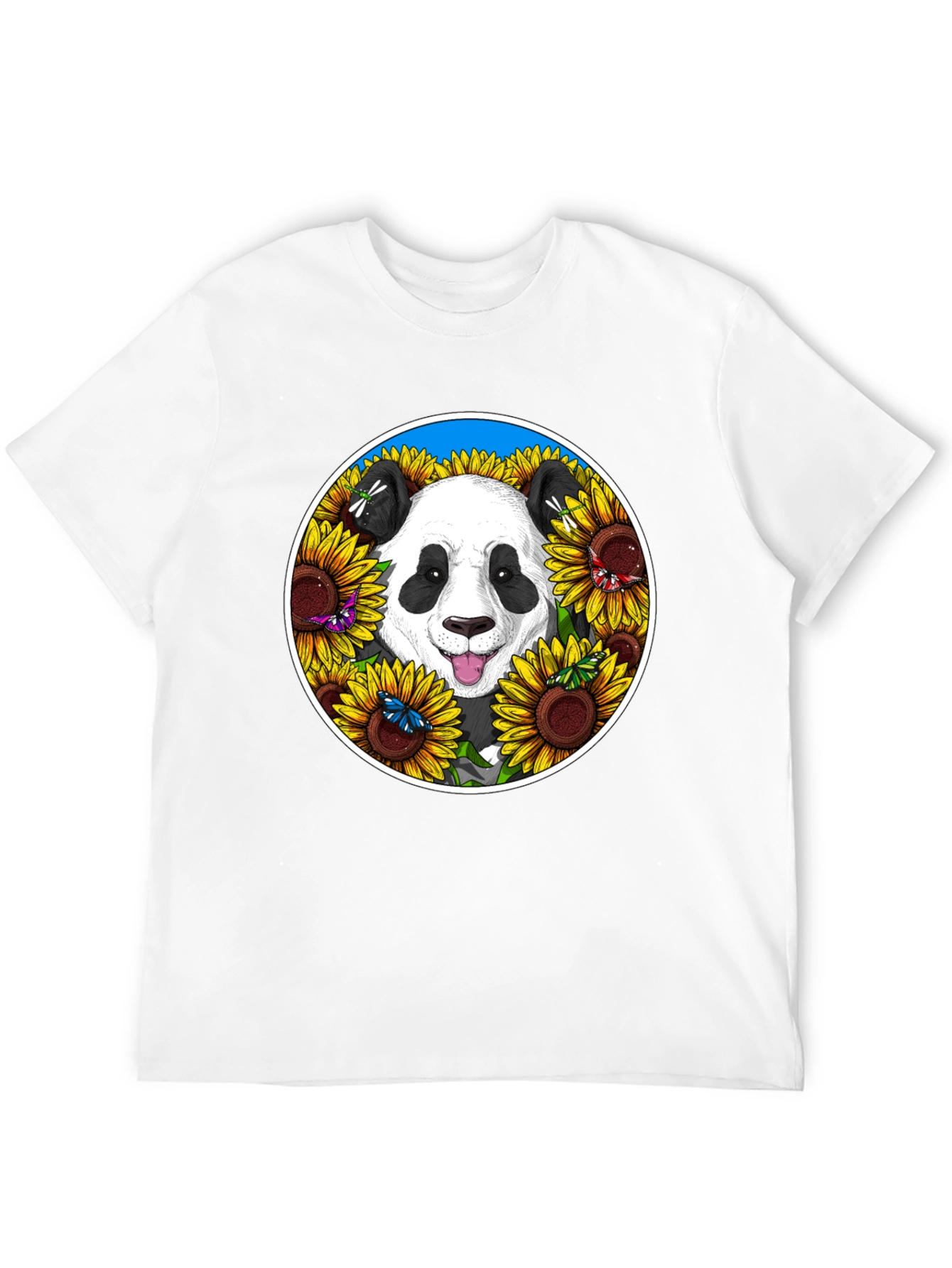 Panda Sunflower Graphic Tee
